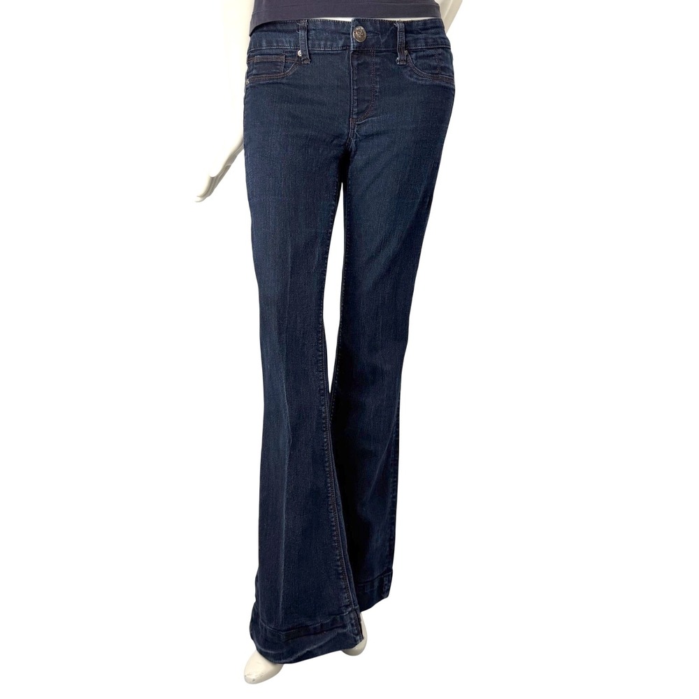 Vintage Y2K Seven7 Jeggings Dark Wash Flare Bell Bottom Low Rise Boho Bratz‎ 29